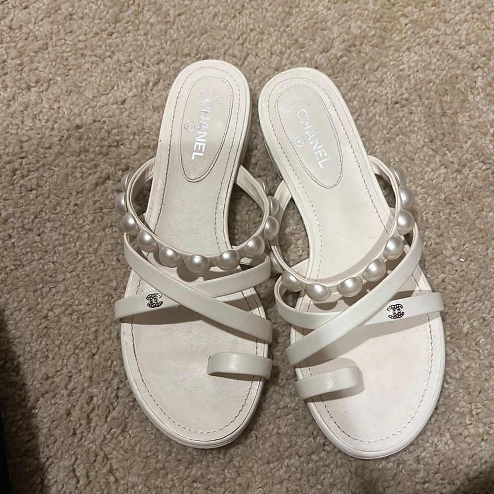 Chanel pearl sandals